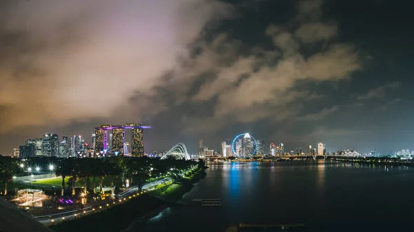 Panorama Singapuru Marina Sand Bay Centrum Okresu — Stock fotografie