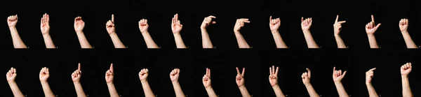 International Sign Language Set Subtitles — Stock Photo, Image