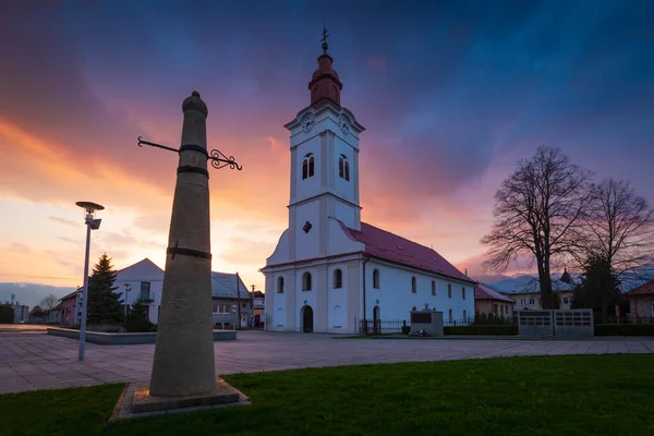 Church Whipping Post Main Square Sucany Slovakia — Stock Photo, Image