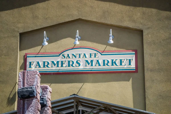 Santa Usa 2018 Santa Farmers Market Welcome Signboard — 스톡 사진