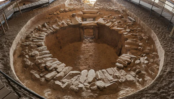 Huerta Montero Arkeolojik Alanı Calcholitic Tholos Dolmen Kış Gündönümü Gün — Stok fotoğraf