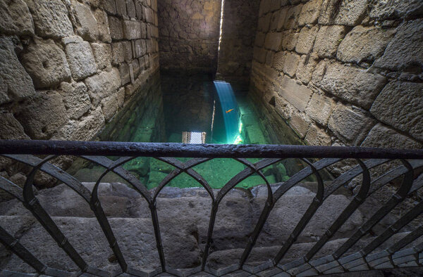 Roman water cistern at Alcazaba arab citadel. Merida, Extremadura, Spain