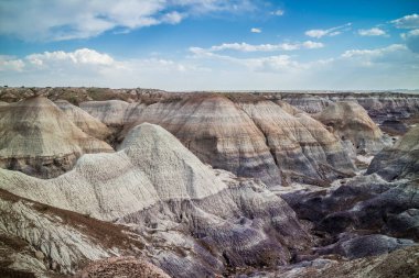 Scenic view from the Painted Desert Badlands of Petrified Forest National Park clipart