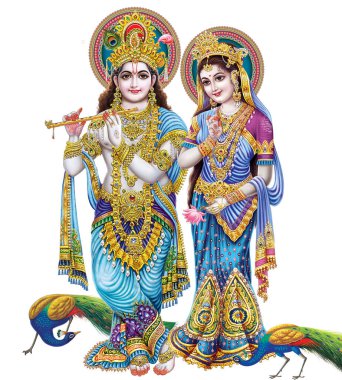 Hindistan Tanrısı Radhakrishna, Hindistan Lordu Krishna, Hindistan Mitolojik Radhakrishna Görüntüsü.