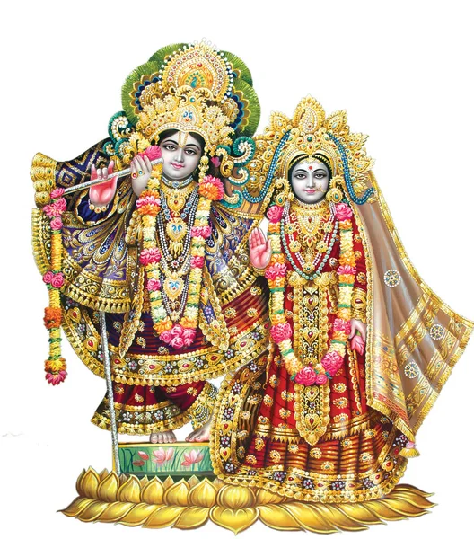 Indiska Guden Radhakrishna Lord Krishna Indiska Mytologiska Bilder — Stockfoto