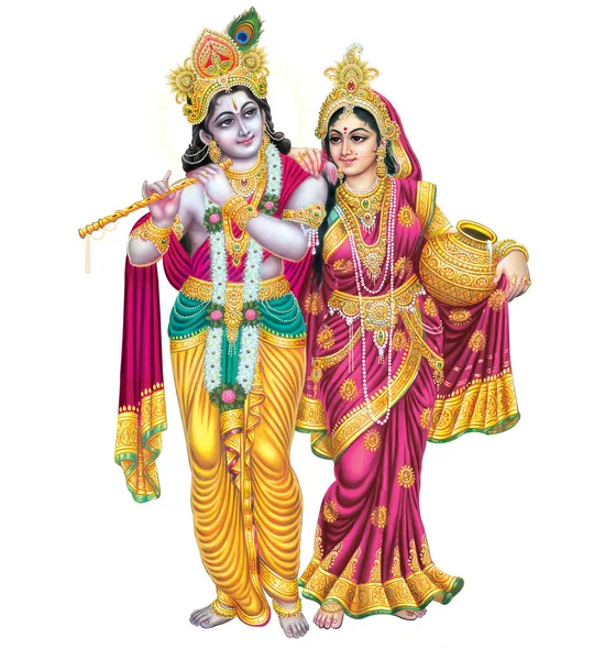 Dios Indio Radhakrishna Señor Krishna Imágenes Mitológicas Indias —  Fotos de Stock