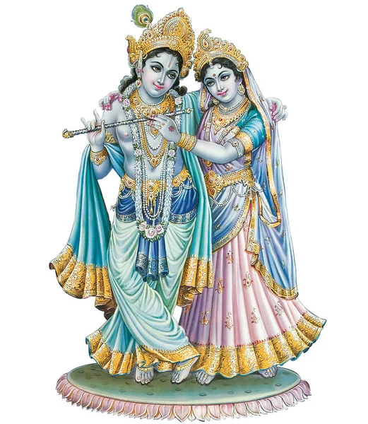 Dios Indio Radhakrishna Señor Krishna Imágenes Mitológicas Indias — Foto de Stock