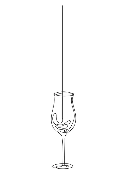 Ontinuous One Line Wine Glass — Stock Photo, Image