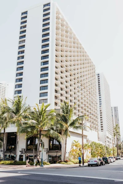 Straßenecke Und Hotel Strand Von Waikiki — Stockfoto