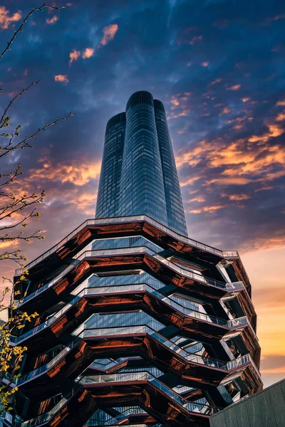 Zonsondergang Boven Stad Architectuur New York Mooi — Stockfoto