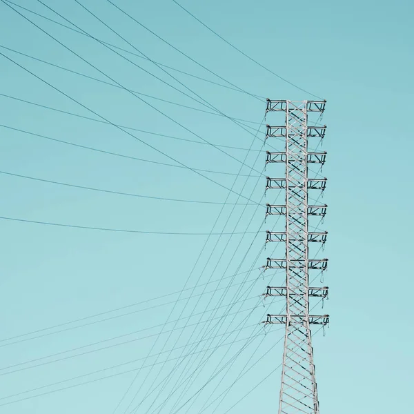 Přenosová Věž Elektrické Energie Telekomunikační Infrastruktura — Stock fotografie