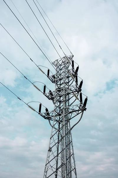 Přenosová Věž Elektrické Energie Telekomunikační Infrastruktura — Stock fotografie