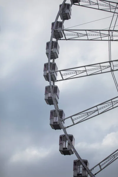 Graue Riesenradbuden Paris Einem Bewölkten Tag — Stockfoto