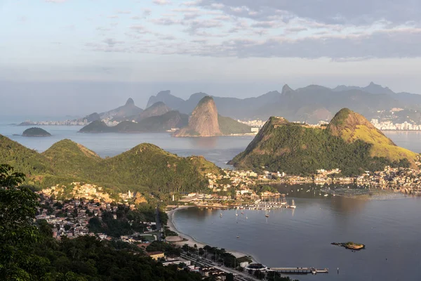 Beautiful View Ocean Green Rainforest Mountains Rio Janeiro Brazil — Stock Photo, Image