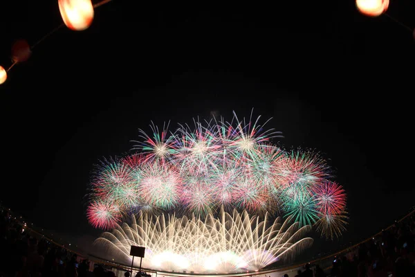 Kuwana Suigou Fireworks Festival Japón — Foto de Stock