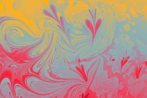 Soyut Boyalı Yaratıcı Ebru Sanat Arka Planı Mermer Desenli Çiçek — Stok fotoğraf