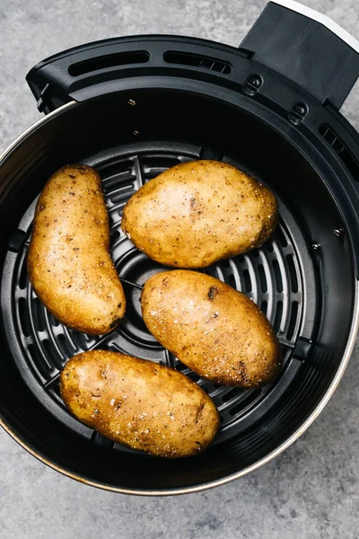 Whole Raw Golden Potatoes Air Fryer — Stock Photo, Image