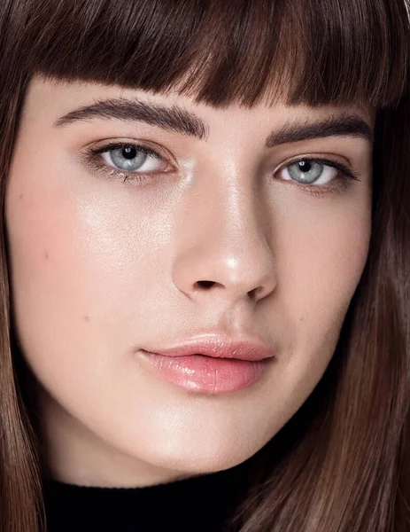 Skönhetskvinnans Porträtt Vacker Spa Modell Flicka Med Perfekt Fräsch Ren — Stockfoto