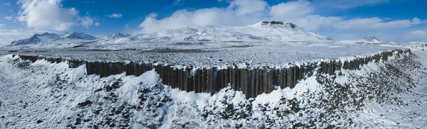 Gerduberg Cliffs Canyon Snowy Απο Την Αεροδρομικη Θεωρηση — Φωτογραφία Αρχείου