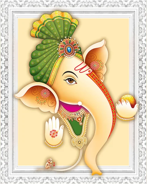 Bild Des Indischen Lord Ganesha Auf Weißem Hintergrund — Stockfoto