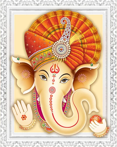 Bild Indiska Lord Ganesha Vit Bakgrund — Stockfoto