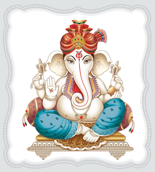 Afbeelding Van Indiase Lord Ganesha Witte Achtergrond — Stockfoto