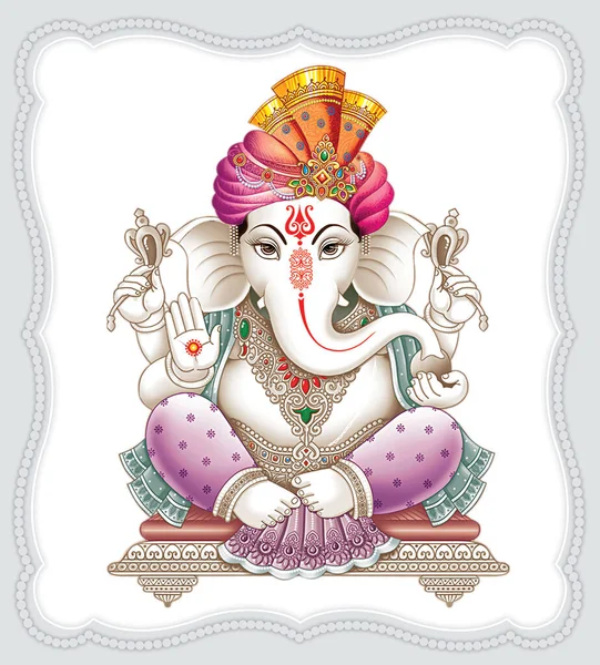 Immagine Del Signore Indiano Ganesha Sfondo Bianco — Foto Stock