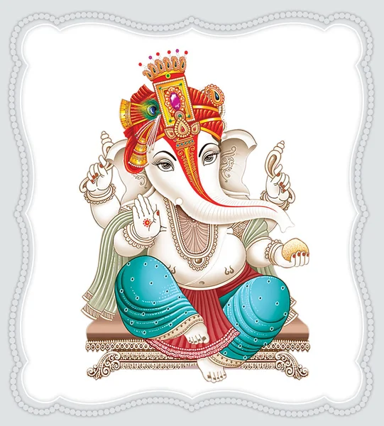 Immagine Del Signore Indiano Ganesha Sfondo Bianco — Foto Stock