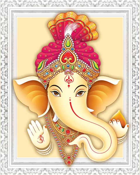 Bild Des Indischen Lord Ganesha Auf Weißem Hintergrund — Stockfoto