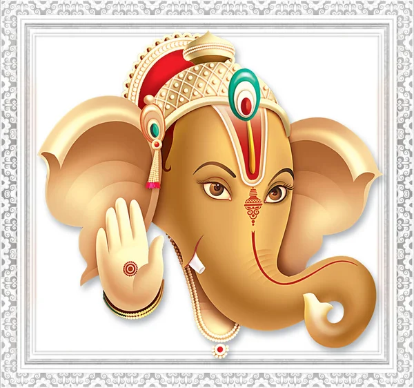 Bild Indiska Lord Ganesha Vit Bakgrund — Stockfoto