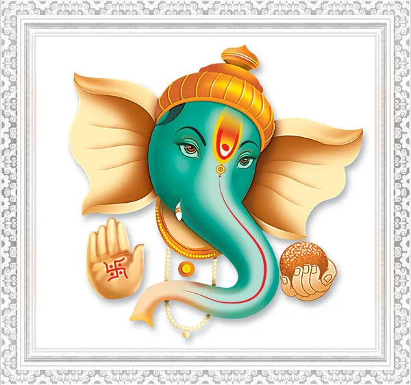 Bild Des Indischen Lord Ganesha Auf Weißem Hintergrund — Stockfoto