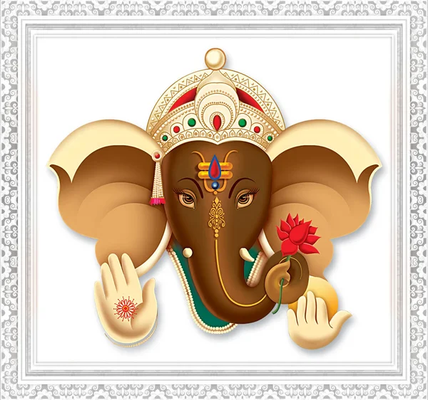 Immagine Del Signore Indiano Ganesha Sfondo Bianco — Foto Stock