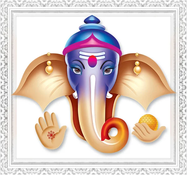 Immagine Del Signore Indiano Ganesha Sfondo Bianco — Foto Stock