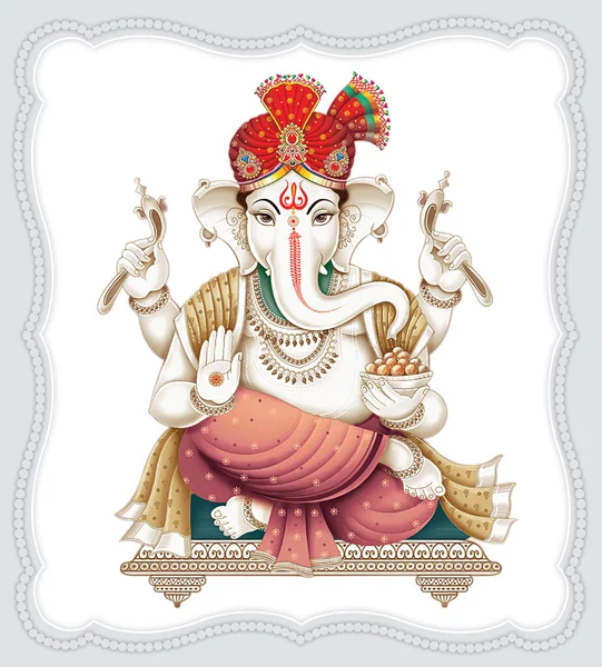 Imagen Del Señor Indio Ganesha Sobre Fondo Blanco — Foto de Stock