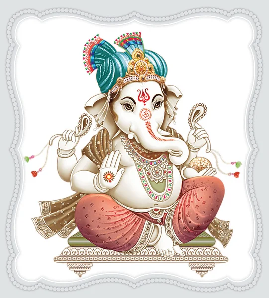 Image Indian Lord Ganesha White Background — ストック写真