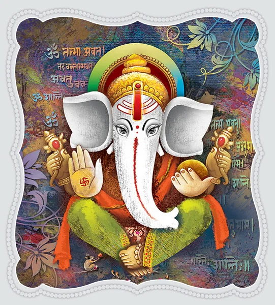 Imagem Lorde Indiano Ganesha Sobre Fundo Branco — Fotografia de Stock