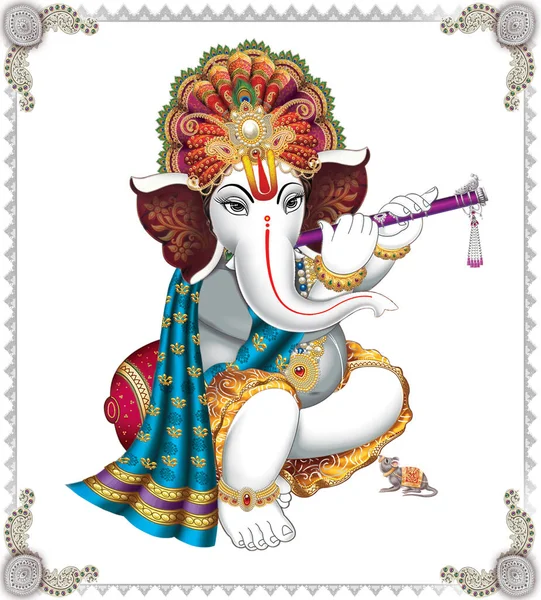 Blader Door Hoge Resolutie Stock Afbeeldingen Van Indiase Lord Ganesha — Stockfoto