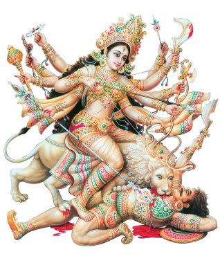 Hindu Festivali Tanrıçası Dugra Yüksek Çözünürlüklü fotoğraf
