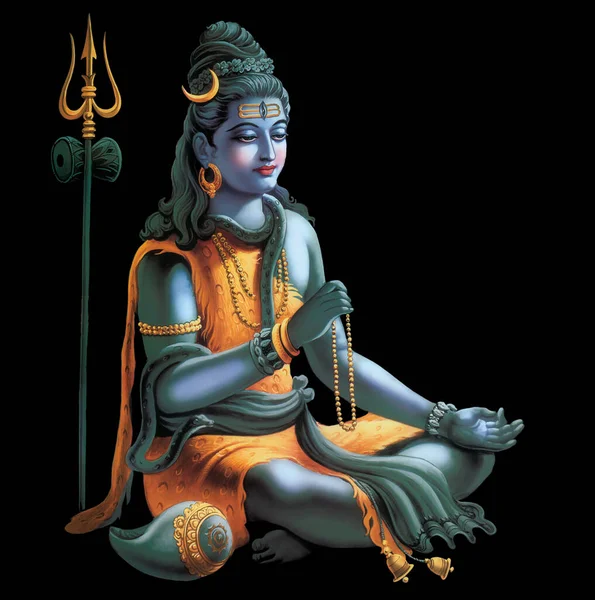 Hindu God Shiva Digital Painting — 图库照片