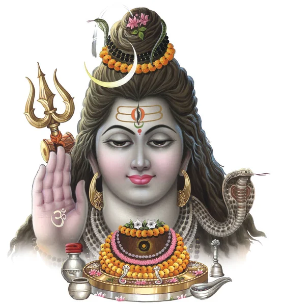 Hindugott Shiva Digitale Malerei — Stockfoto