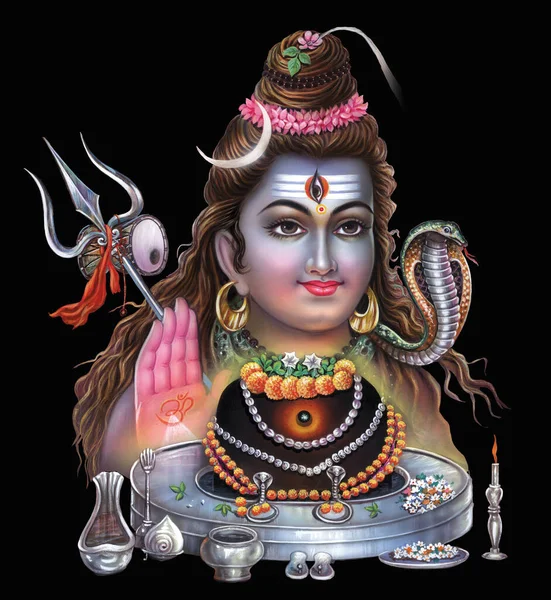 Dios Hindú Shiva Pintura Digital —  Fotos de Stock