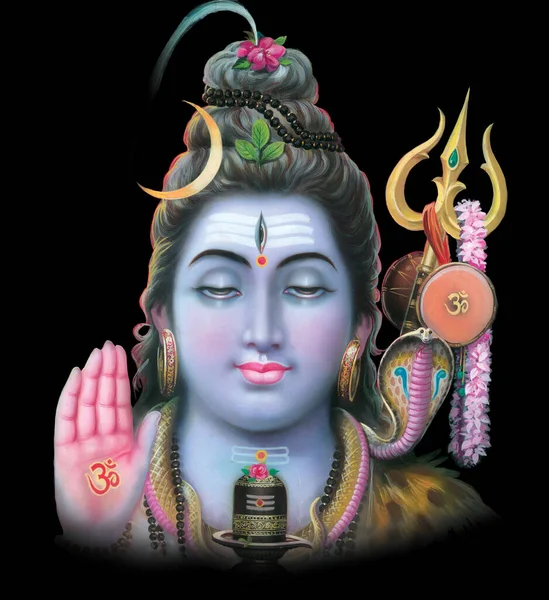 Ινδουιστικό Θεός Shiva Ψηφιακή Ζωγραφική — Φωτογραφία Αρχείου