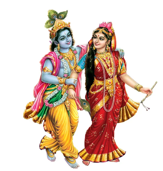 Indian God Radhakrishna Indian Mythological Image Radhakrishna — 图库照片