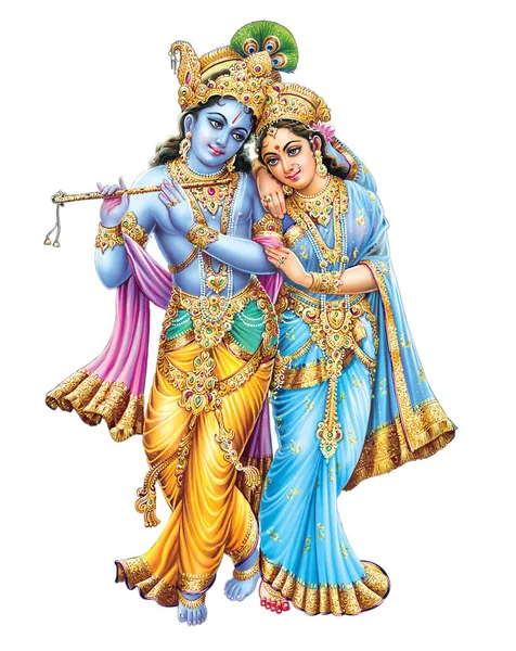 Indian God Radhakrishna Indian Mythological Image Radhakrishna — 图库照片