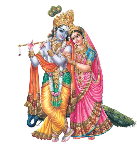 Indiska Gud Radhakrishna Indiska Mytologiska Bilden Radhakrishna — Stockfoto