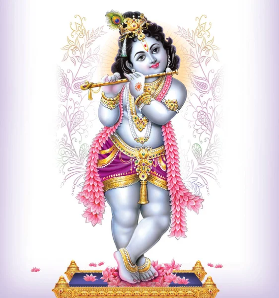 Indian God Lord Krishna High Resolution Illustration — Stock Photo, Image