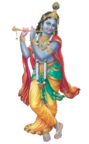 Indian God Lord Krishna High Resolution Illustration — 图库照片