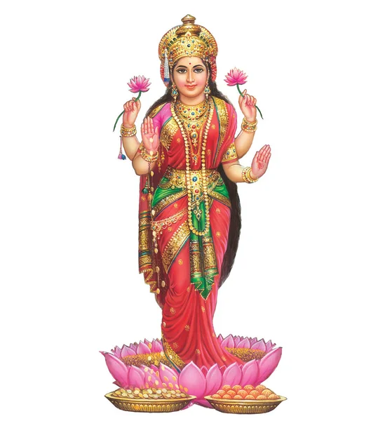 Hindu Cosmos Maha Laxshmi Rikedomens Gudinna — Stockfoto