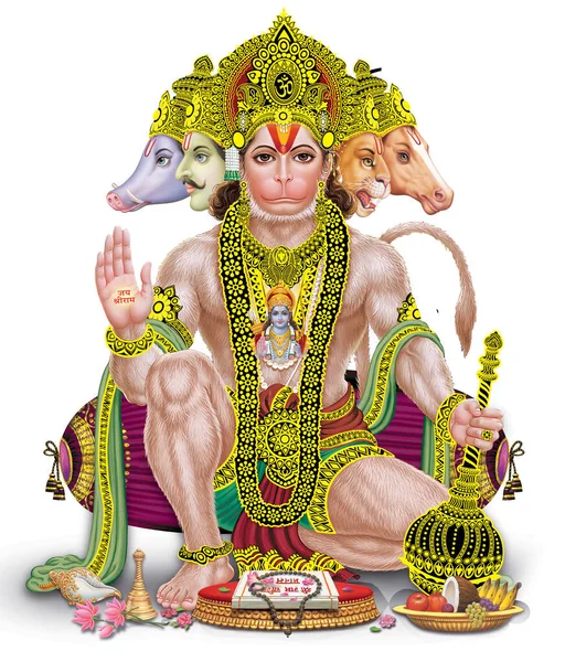 Rama Vakta Senhor Indiano Hanuman — Fotografia de Stock