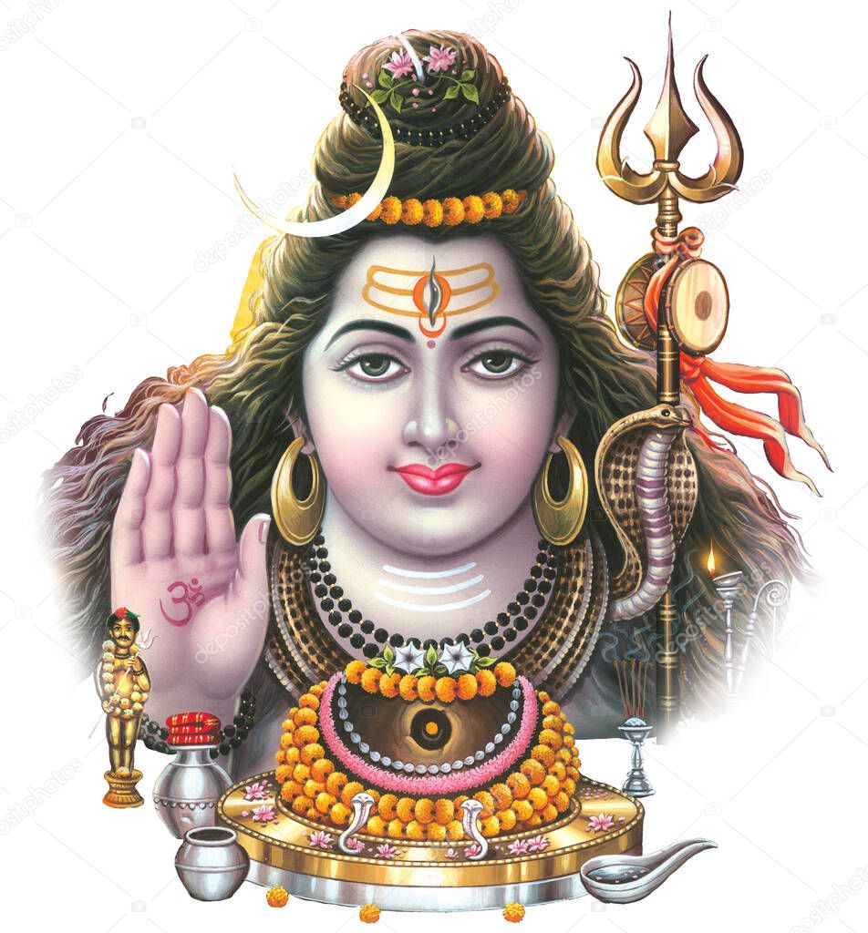 Hindu God Shiva Digital Painting